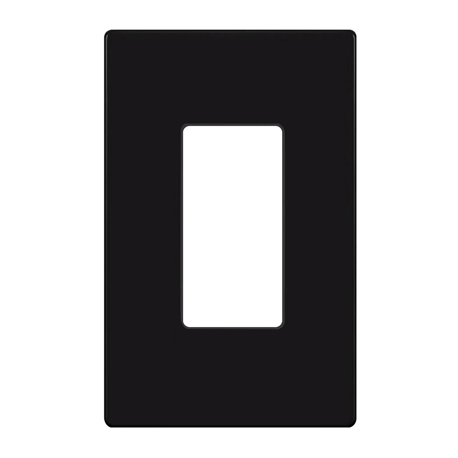 1-Gang Decorator Rocker Screwless Wall Plate Black