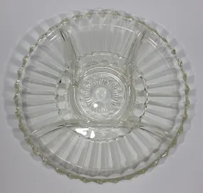 12" Round Crystal Sectioned Vegetable and Dip Serving Platter