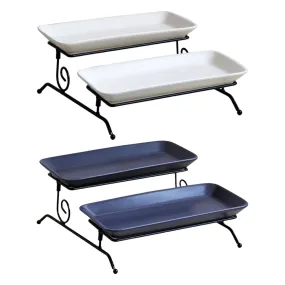 2 Layer Serving Platter for Buffet and Desserts
