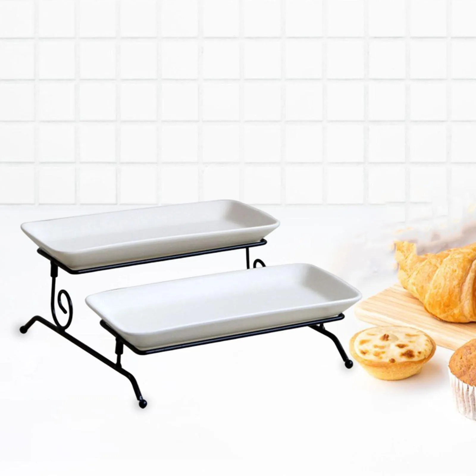 2 Layer Serving Platter for Buffet and Desserts