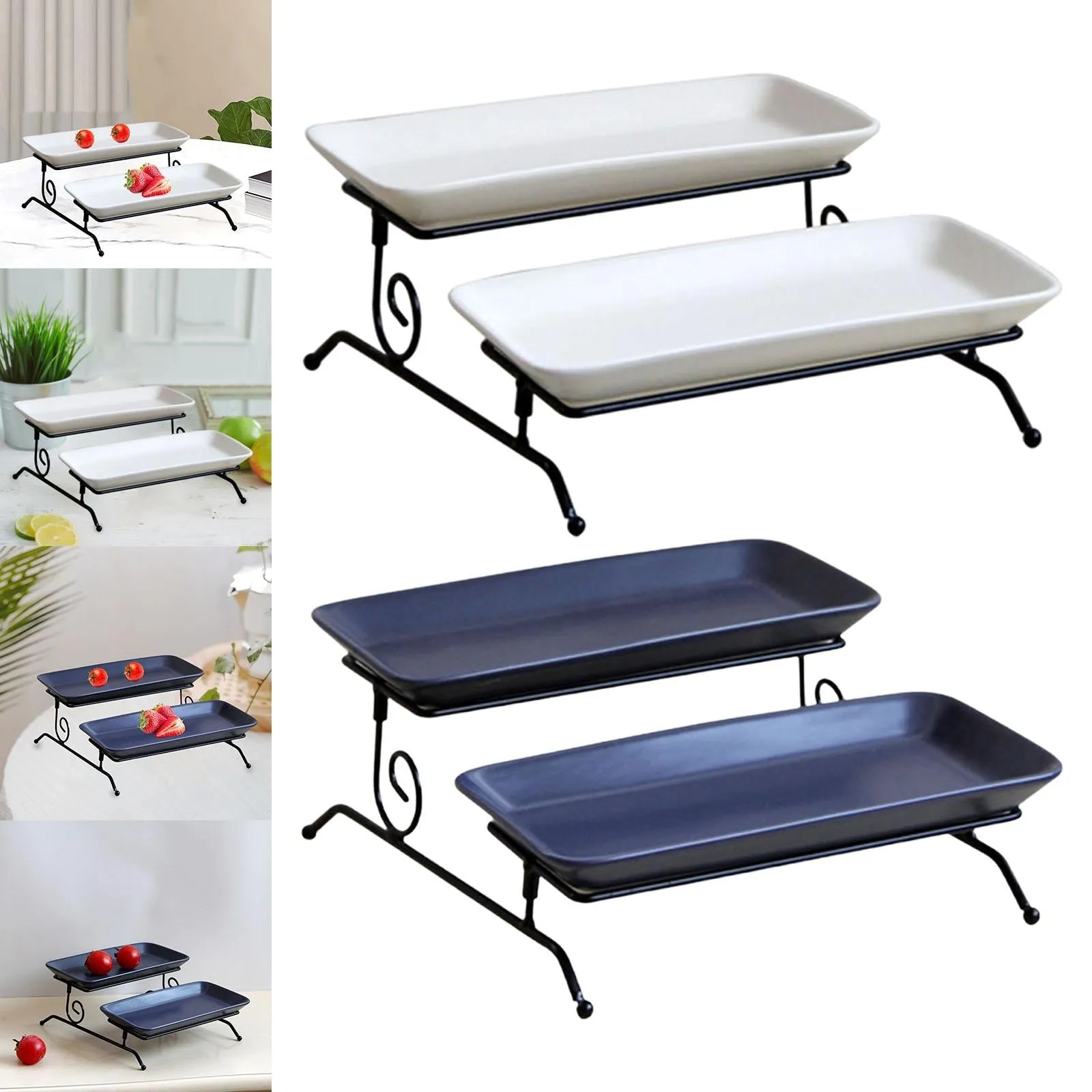 2 Layer Serving Platter for Buffet and Desserts