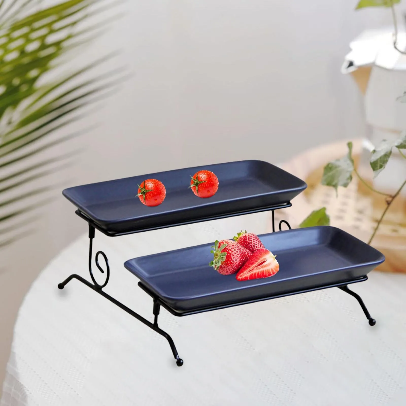 2 Layer Serving Platter for Buffet and Desserts
