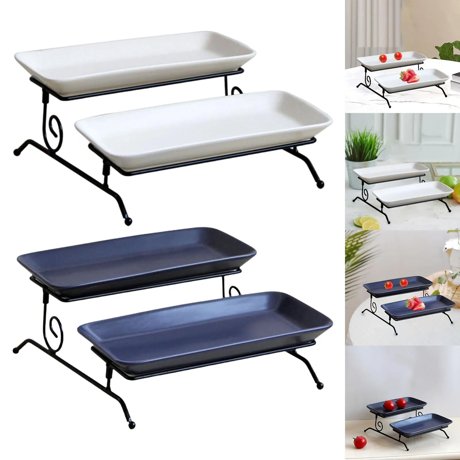 2 Layer Serving Platter for Buffet and Desserts