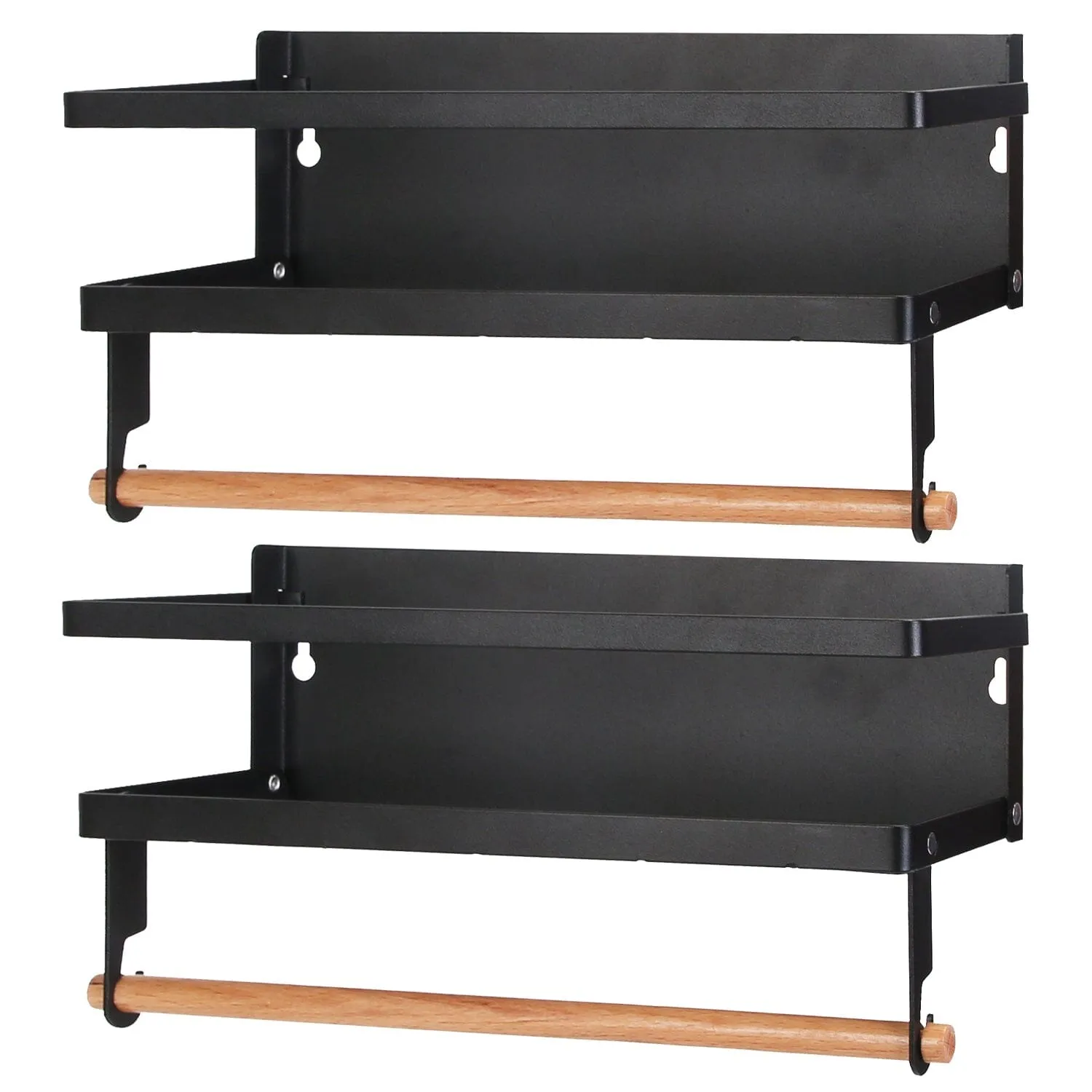 2-Piece: Magnetic Spice Racks for Refrigerator with Paper Towel Holder