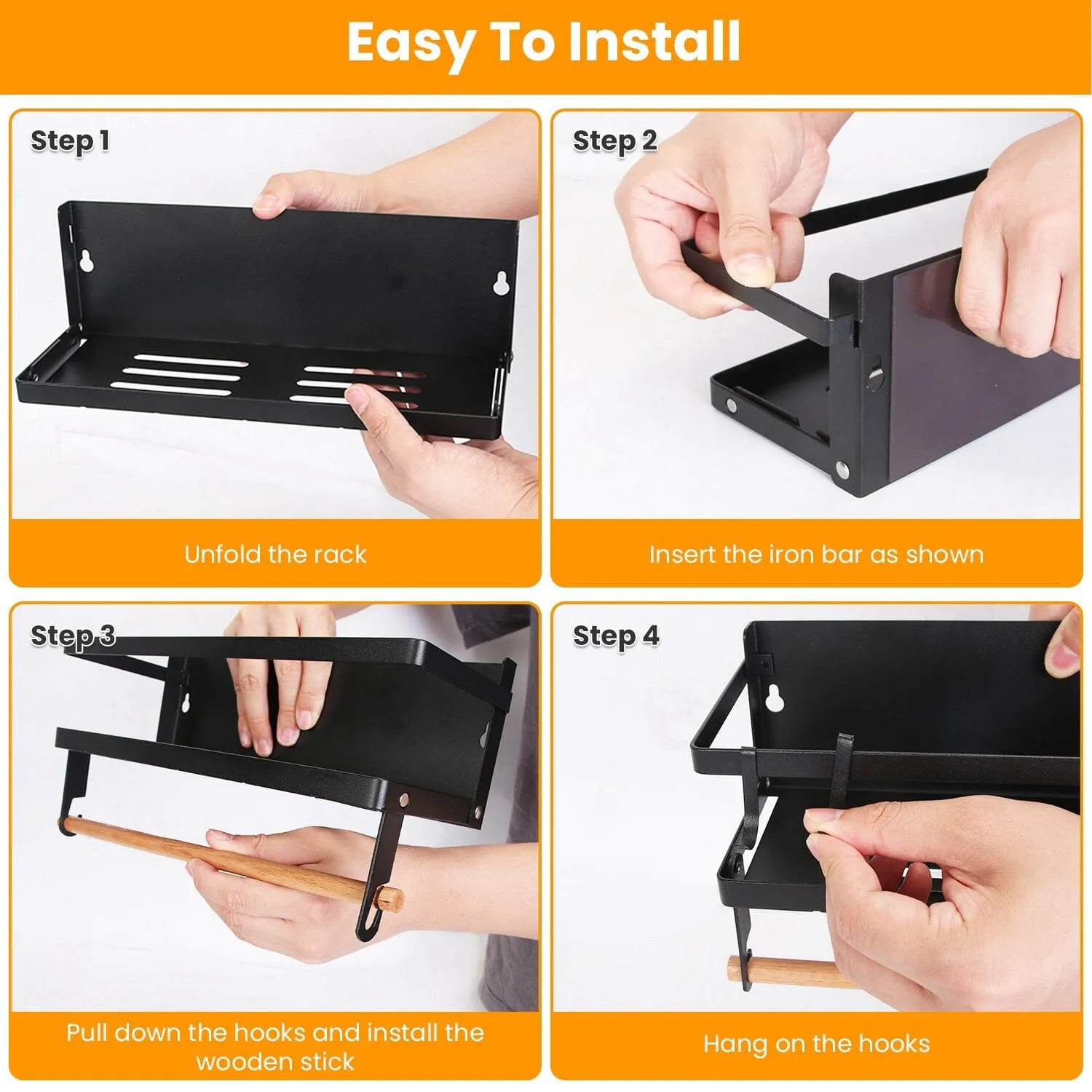 2-Piece: Magnetic Spice Racks for Refrigerator with Paper Towel Holder