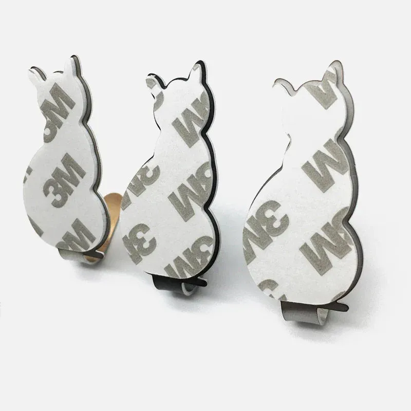 2pcs Self Adhesive Hooks Cat Pattern Storage Holder for Bathroom Kitchen Hanger Stick on Wall Hanging Door Clothes Towel Racks