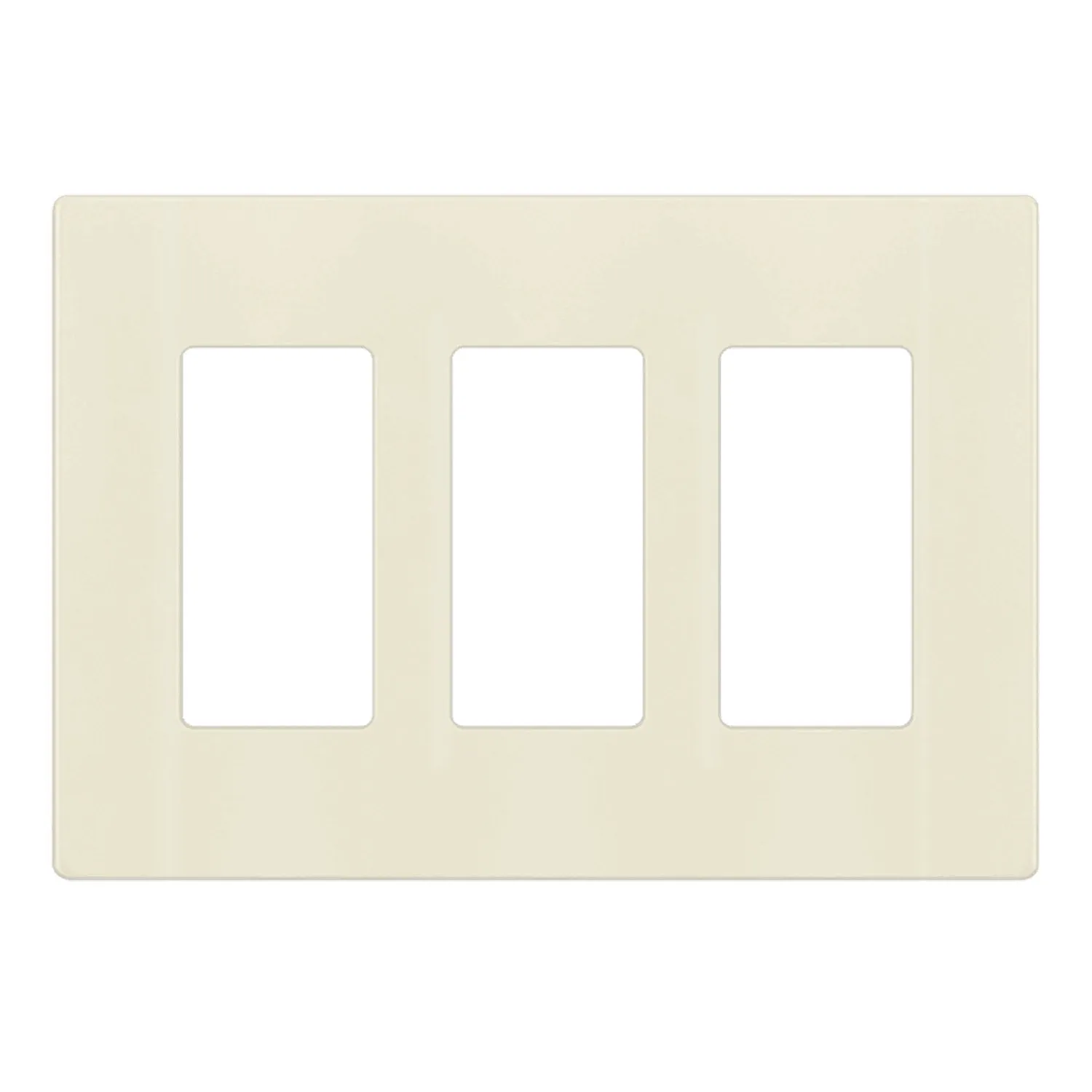 3-Gang Decorator Rocker Screwless Wall Plate Light Almond