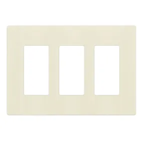 3-Gang Decorator Rocker Screwless Wall Plate Light Almond