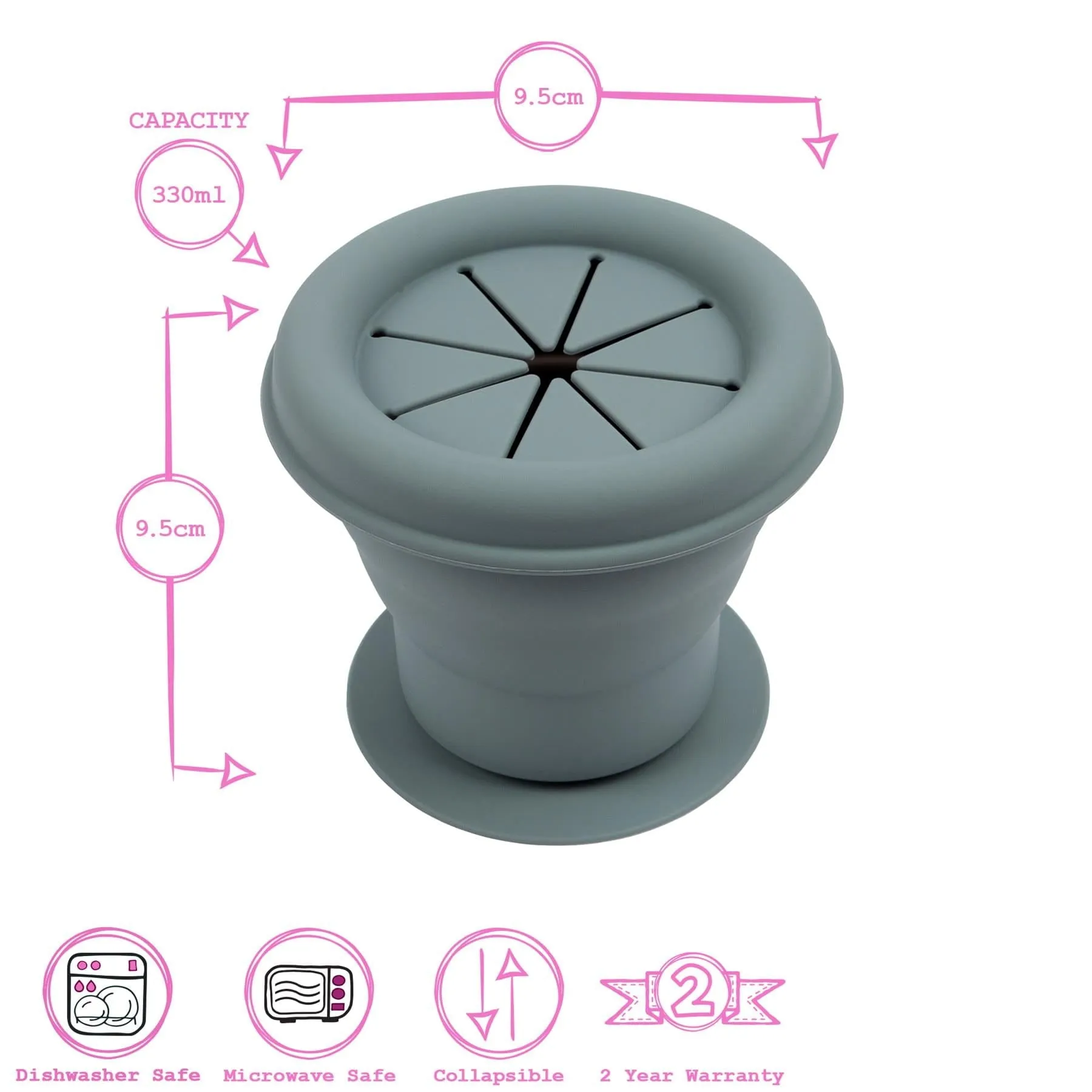 330ml Silicone Baby Suction Snack Pot - By Tiny Dining