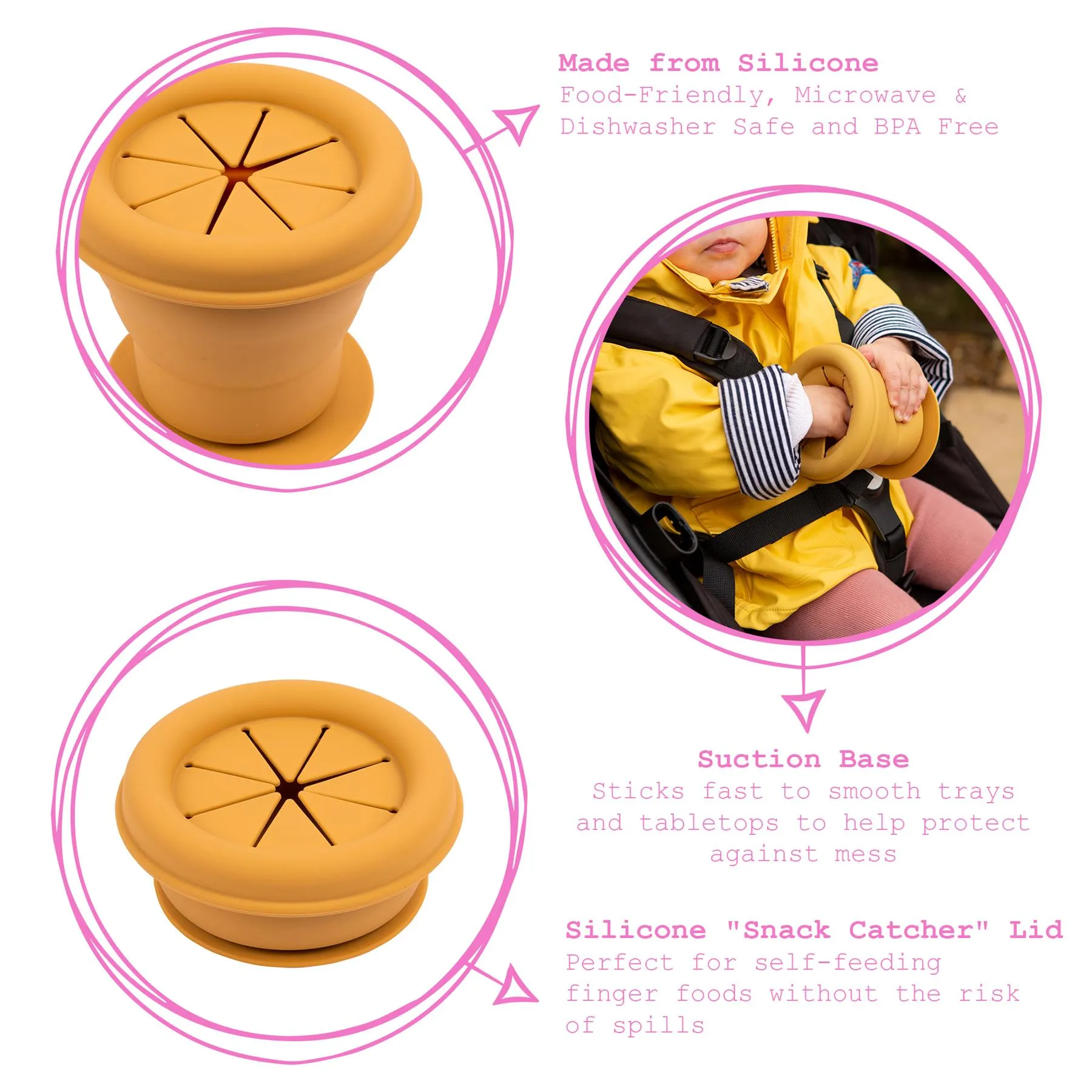 330ml Silicone Baby Suction Snack Pot - By Tiny Dining