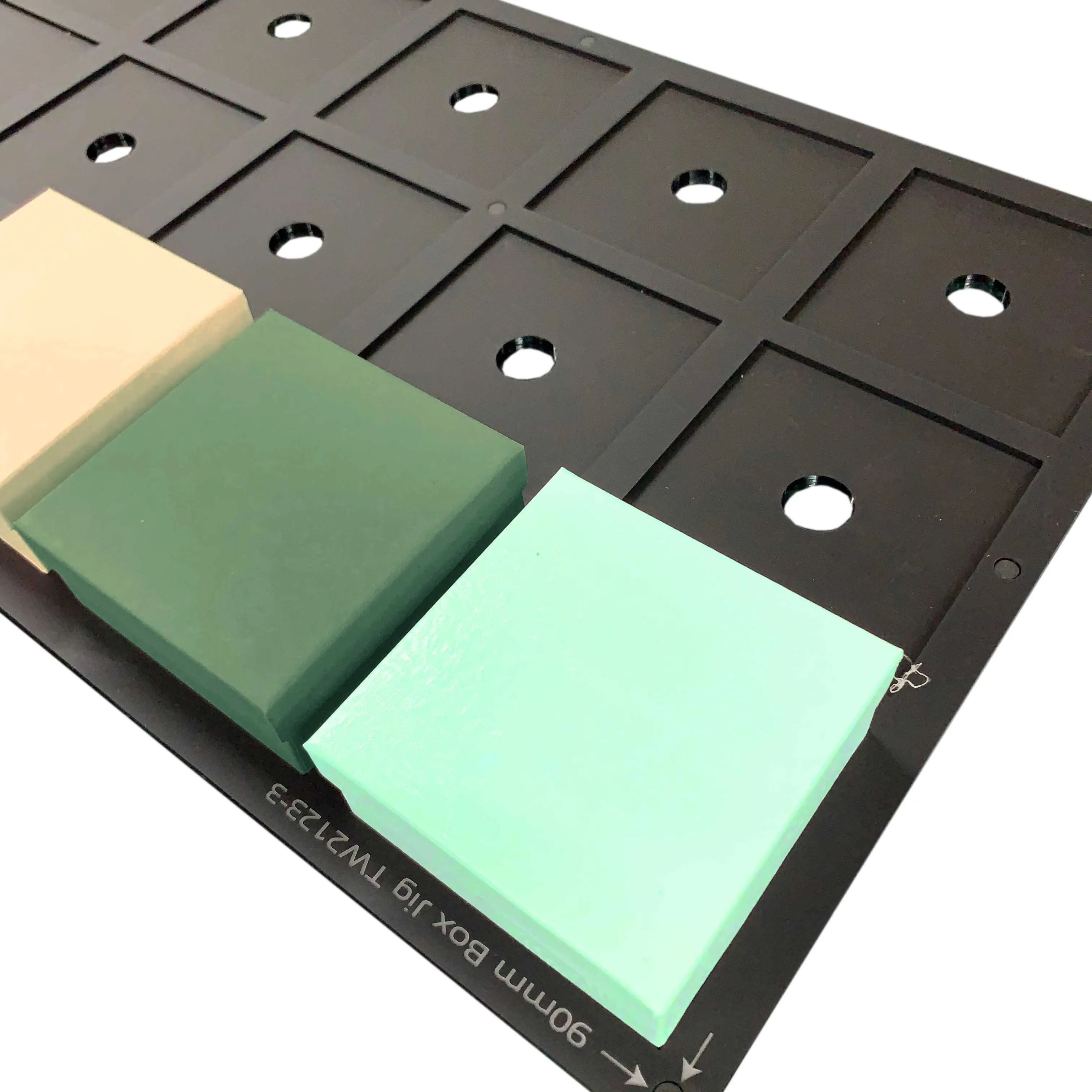 90mm / 9cm Square Box Jig for Mimaki UJF-7151 Flatbed Printer (xx Spaces)