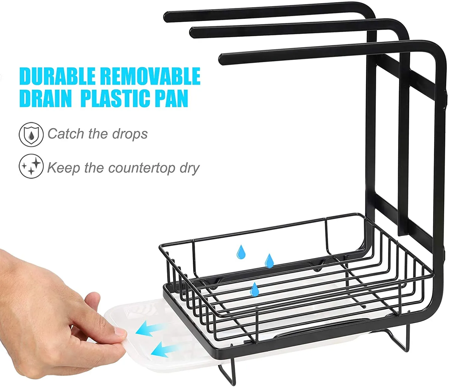 AA Faucet Sponge Holder, Sink Caddy Organizer with Towel Rack (AR-CNTRCDY)