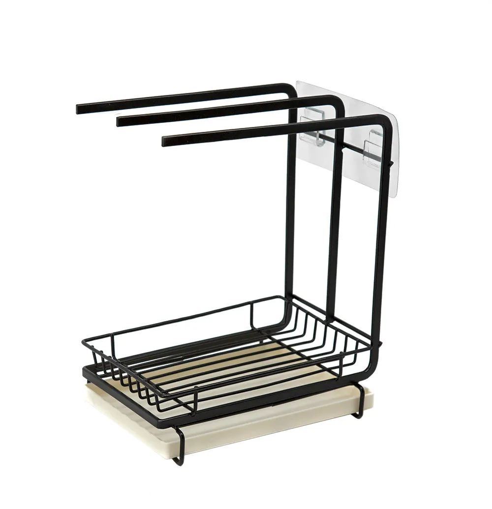 AA Faucet Sponge Holder, Sink Caddy Organizer with Towel Rack (AR-CNTRCDY)