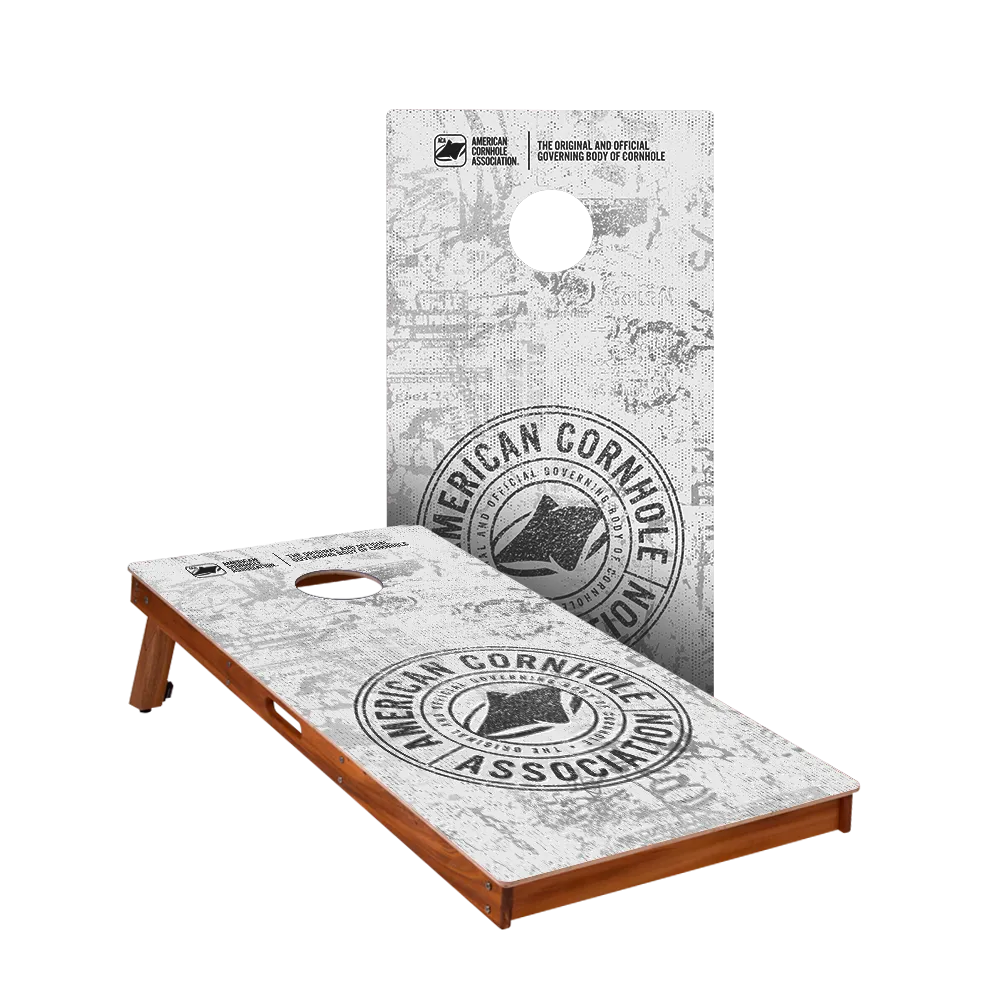 ACA White Grunge Tournament Badge Touring Pro Cornhole Boards
