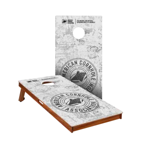 ACA White Grunge Tournament Badge Touring Pro Cornhole Boards