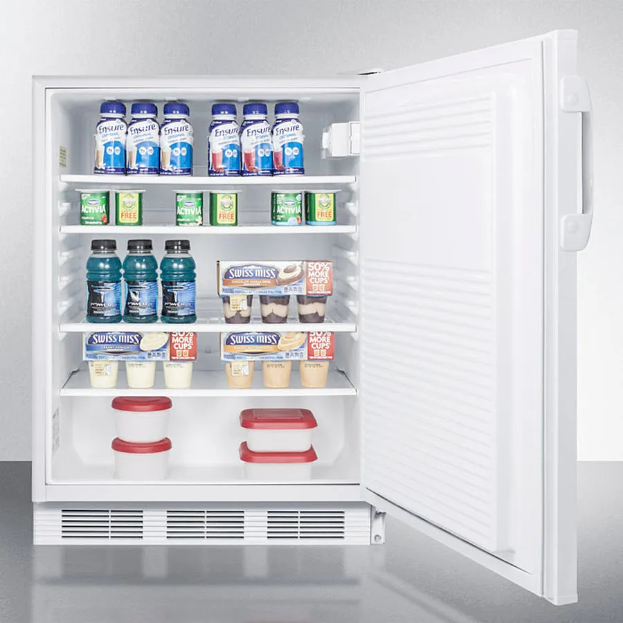 Accucold 24" Wide All-Refrigerator with Auto Defrost and White Exterior ADA Compliant - FF7WADA