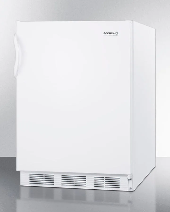 Accucold 24" Wide All-Refrigerator with Auto Defrost and White Exterior ADA Compliant - FF7WADA