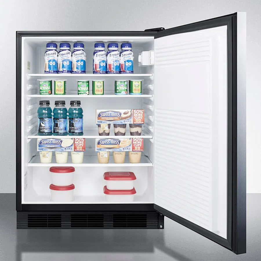 Accucold 24" Wide All-Refrigerator with Horizontal Handle - FF7BKSSHH