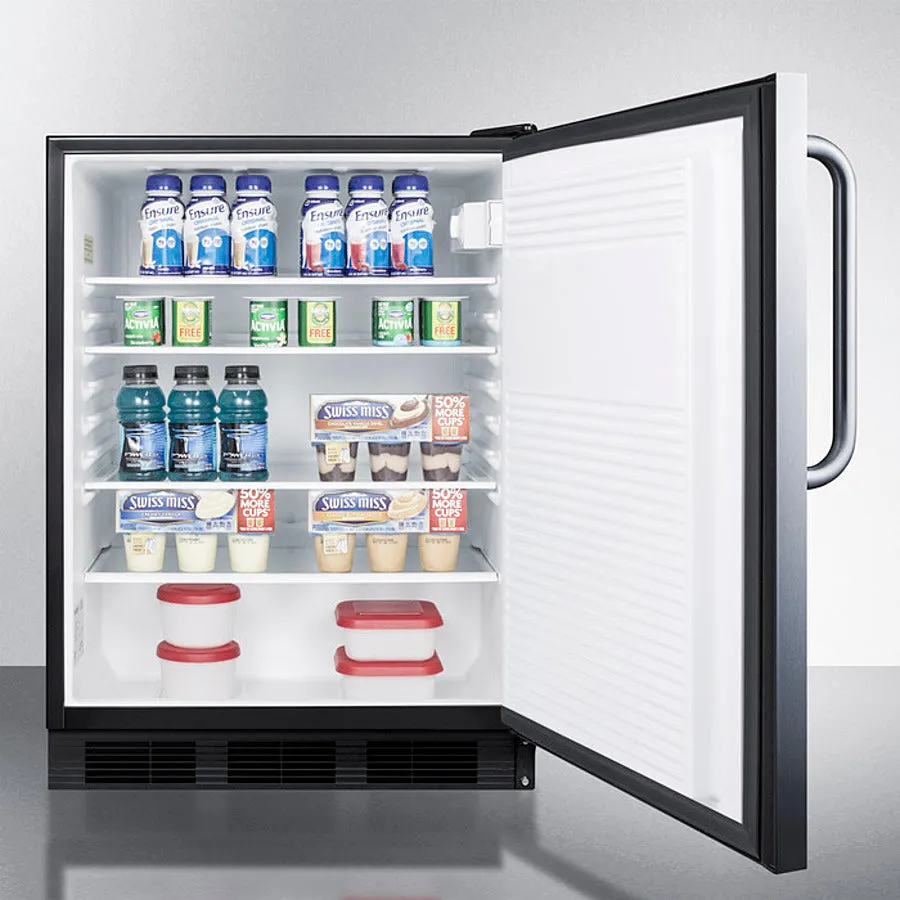 Accucold 24" Wide All-Refrigerator with Towel Bar Handle ADA Compliant - FF7BKSSTBADA