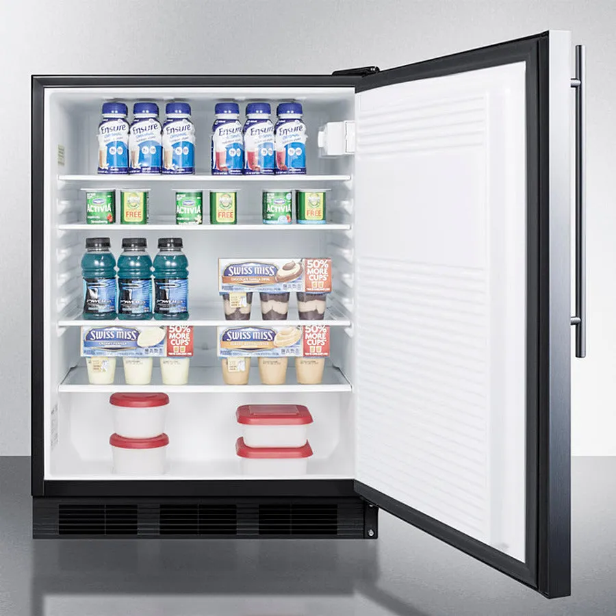 Accucold 24" Wide Built-In All-Refrigerator ADA Compliant - AL752BKBISSHV