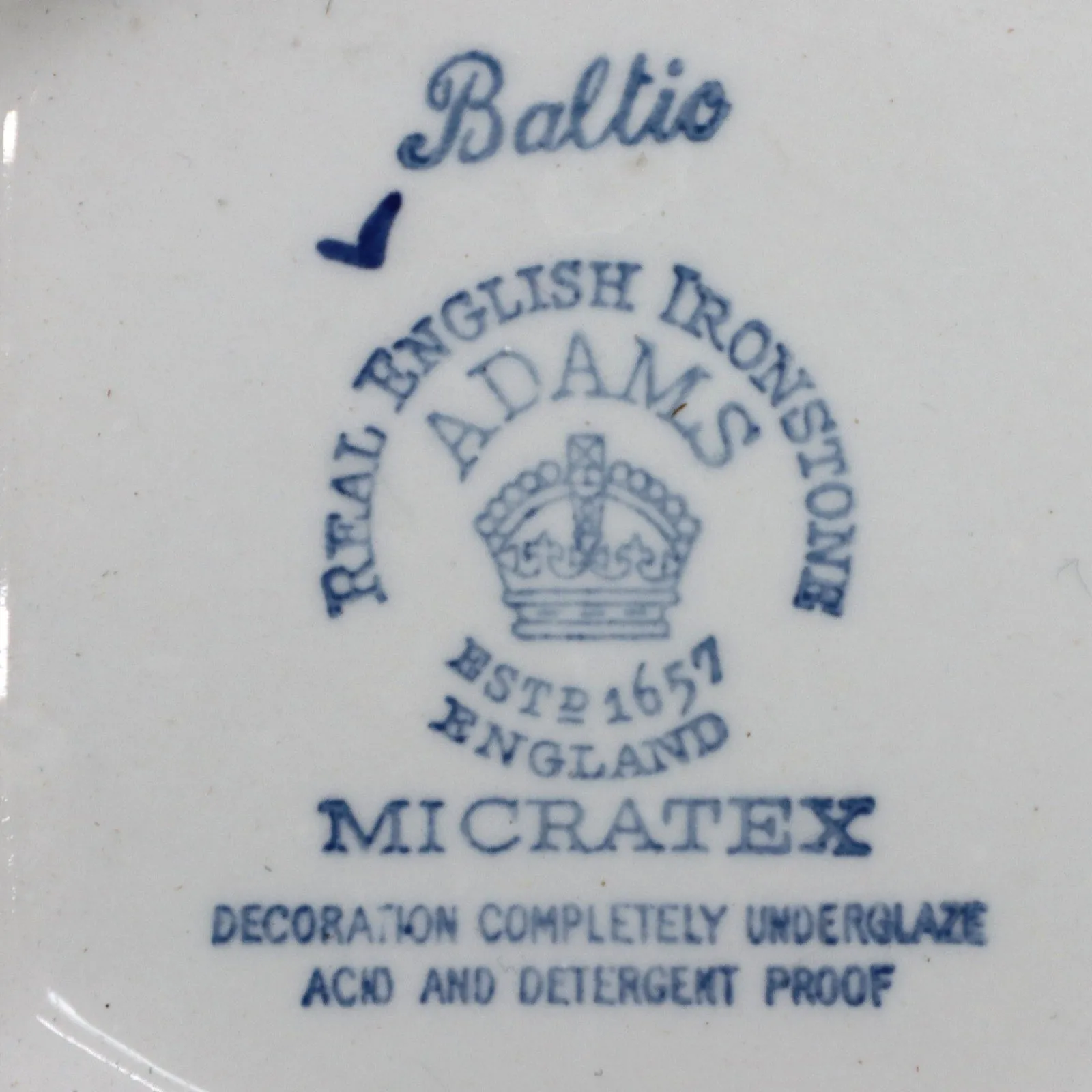 Adams 6pc Baltic Blue Hostess Serving Set White Ironstone Vintage 1960's