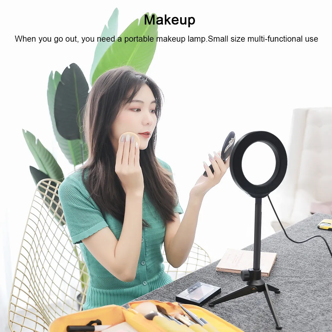 AMZER Live Broadcast Kits 4.7 inch 12cm Ring Light   Desktop Tripod Selfie Stick Mount USB White Light LED Ring