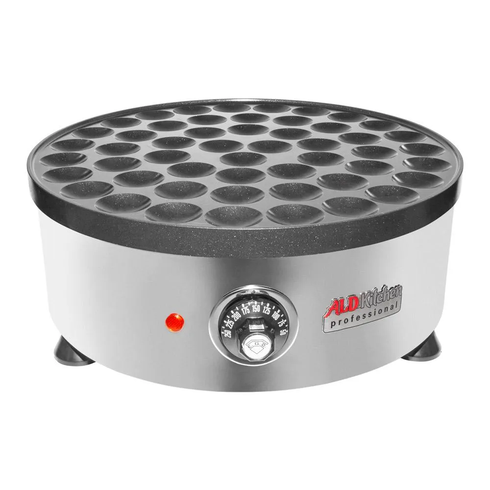 AP-541 Mini Dutch Pancake Maker | Round Electric Poffertjes Pan | Stainless Steel | 50  Round-Shape Dutch Pancakes