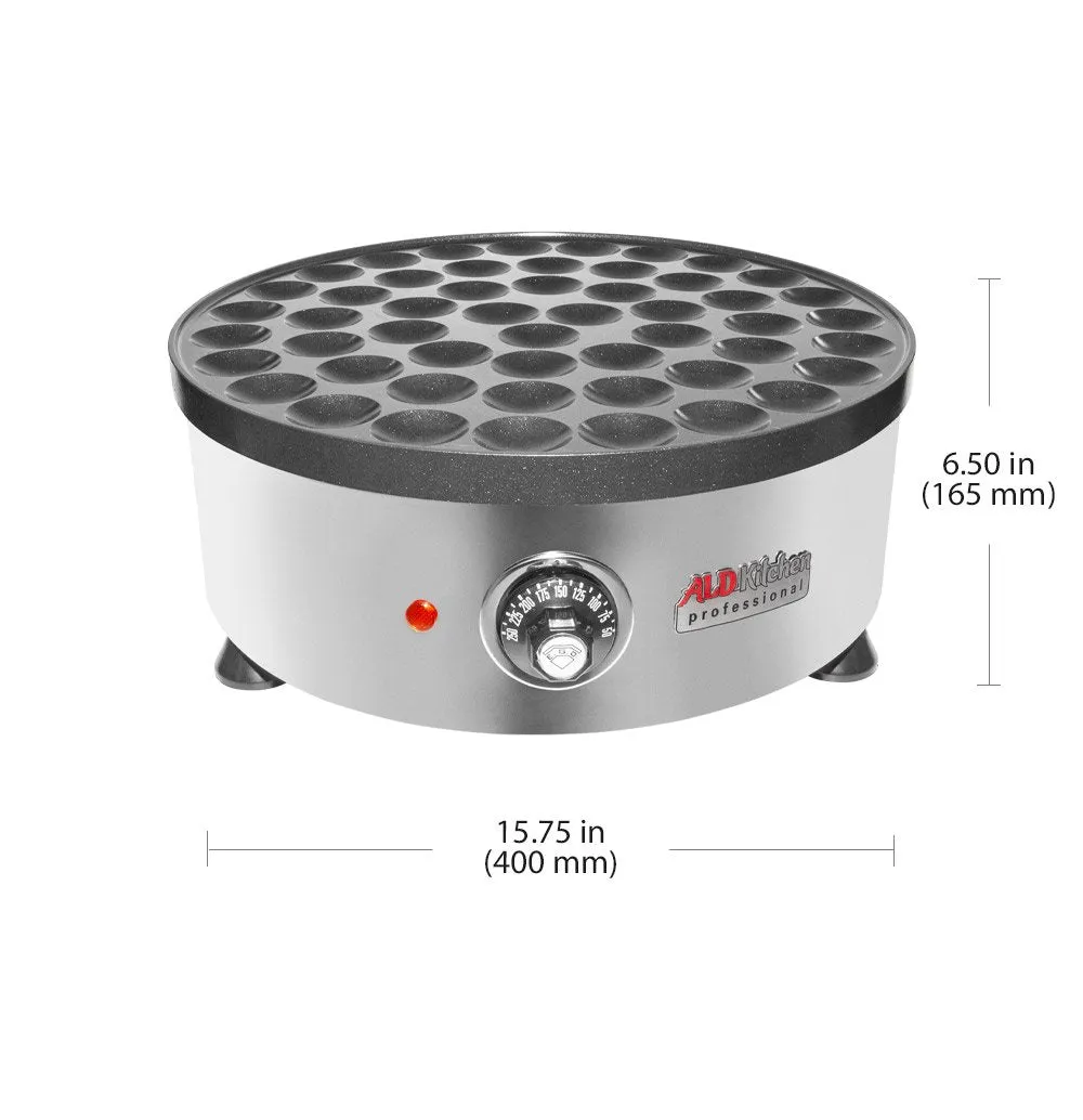 AP-541 Mini Dutch Pancake Maker | Round Electric Poffertjes Pan | Stainless Steel | 50  Round-Shape Dutch Pancakes