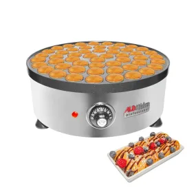AP-541 Mini Dutch Pancake Maker | Round Electric Poffertjes Pan | Stainless Steel | 50  Round-Shape Dutch Pancakes