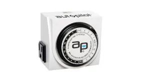 AP Dual-Outlet Analog Timer, 1875W, 15A, 15Mins On/Off, 24Hr