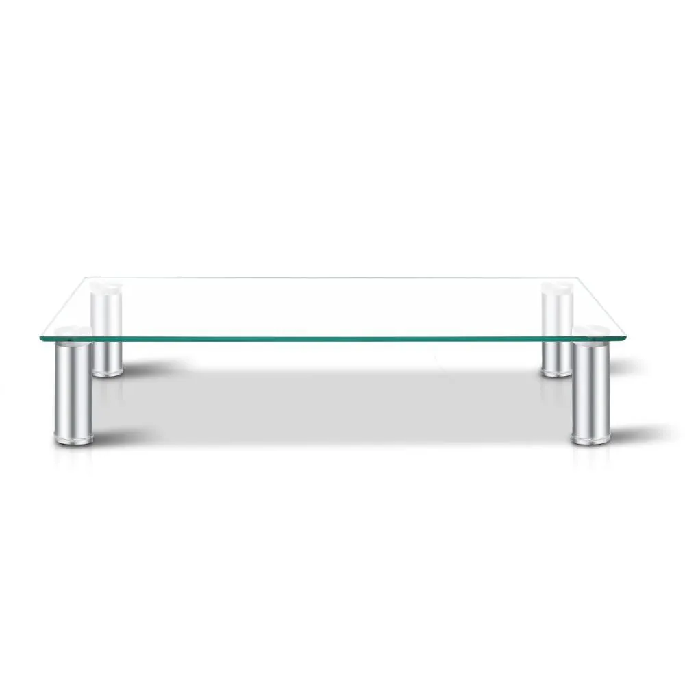 Artiss Monitor Stand Riser with Height Adjustable Computer Laptop Printer Screen Glass Display Shelf