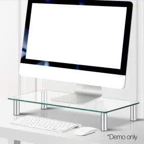 Artiss Monitor Stand Riser with Height Adjustable Computer Laptop Printer Screen Glass Display Shelf