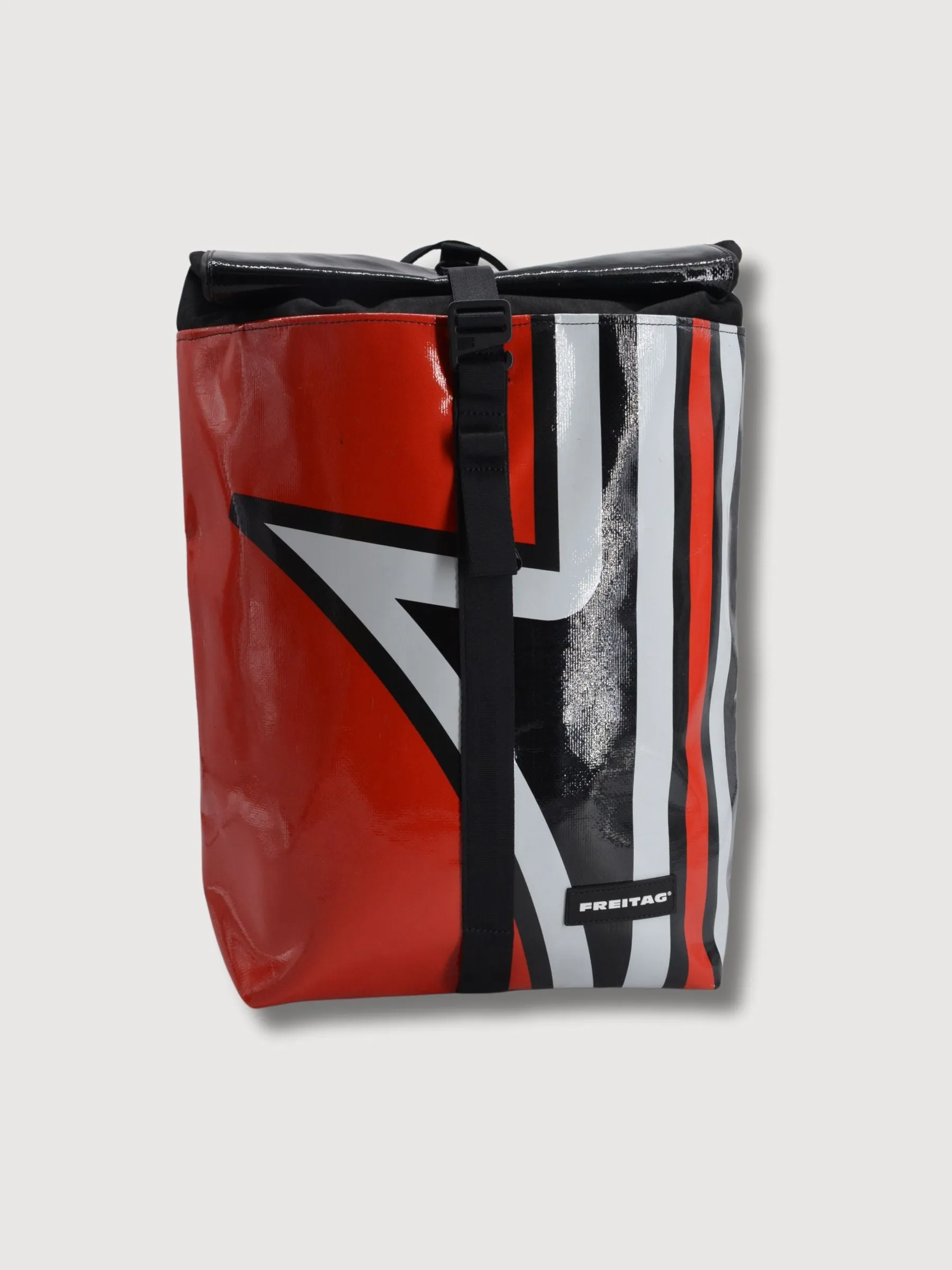 Backpack F155 Clapton Red, Black & White In Used Truck Tarps | Freitag