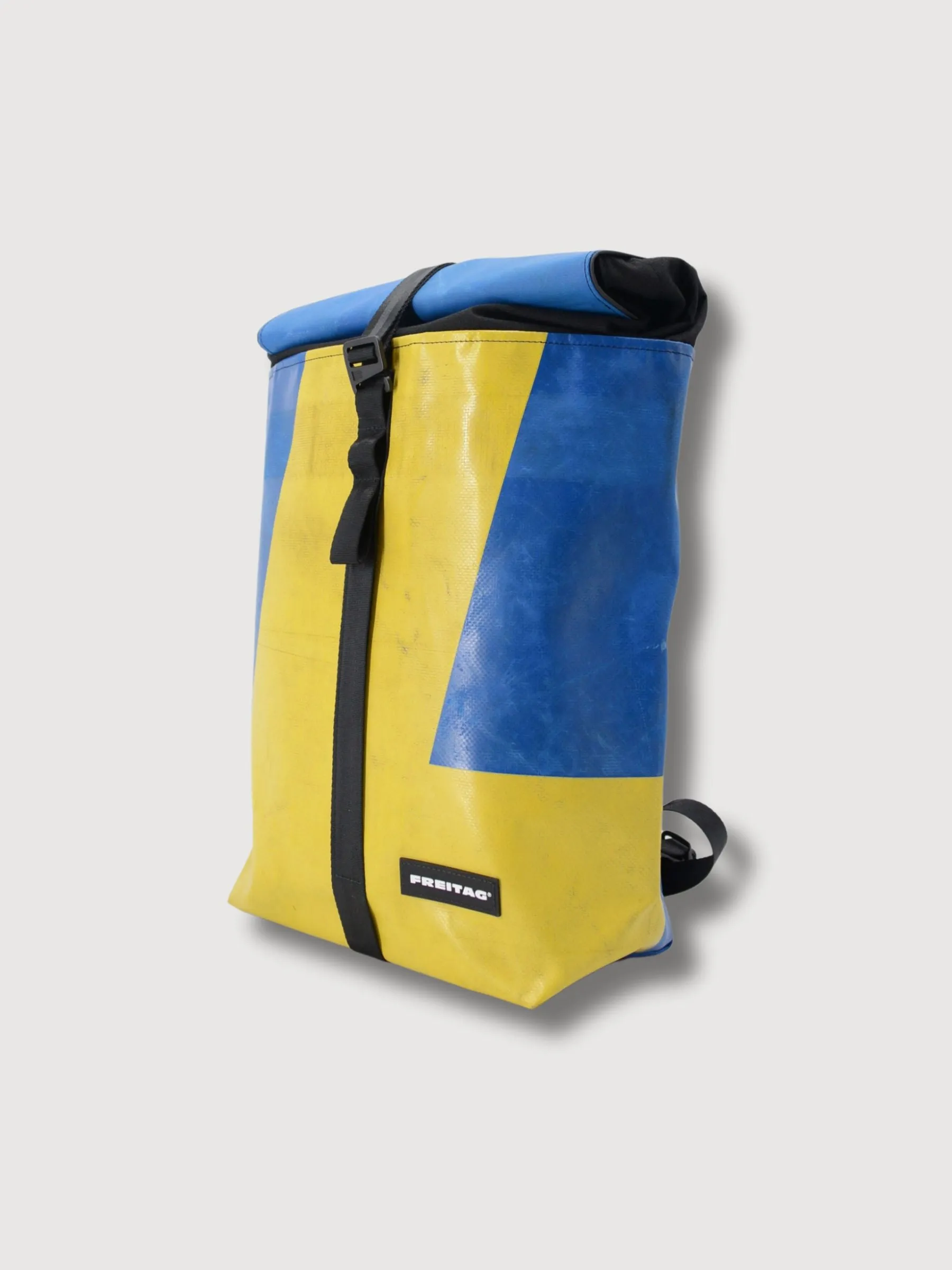 Backpack F155 Clapton Yellow & Blue In Used Truck Tarps | Freitag