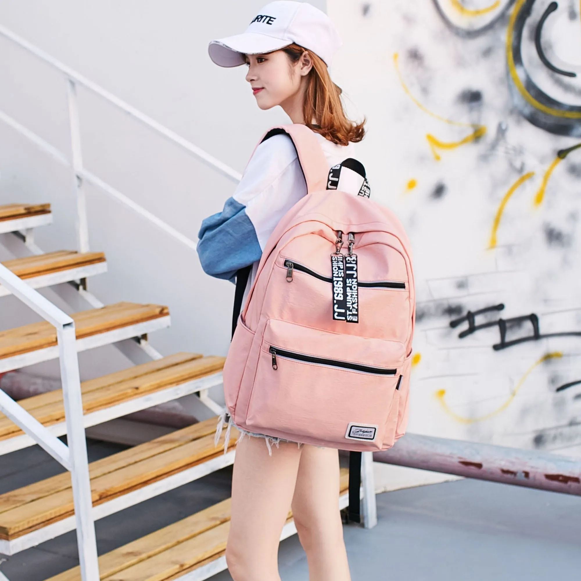 Backpack for Teens Oxford Waterproof Bookbag Casual Daypack