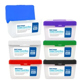 Bazic Card File Box, Assorted Colors (BAZ 3125)