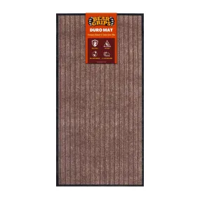 BEAR GRIPS Duro 7 Striped Double-Colored Door, Home and Office mat Anti-Slip PVC Backing for dust Removal, wear-Resistant Main Door, and Kitchen Rug, 6mm Thick, Color: Coffee & Black, Size 40X60 cm