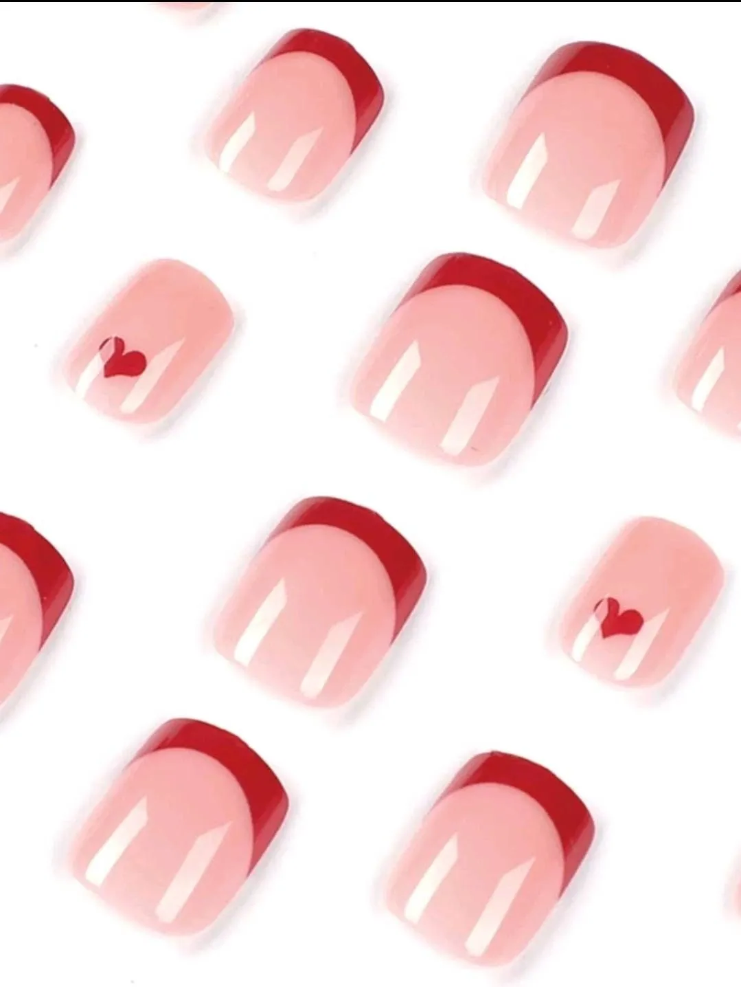 Beauty - Nails - short - red heart