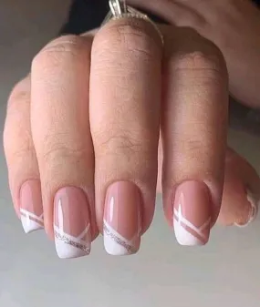 Beauty - Nails - square - white slant