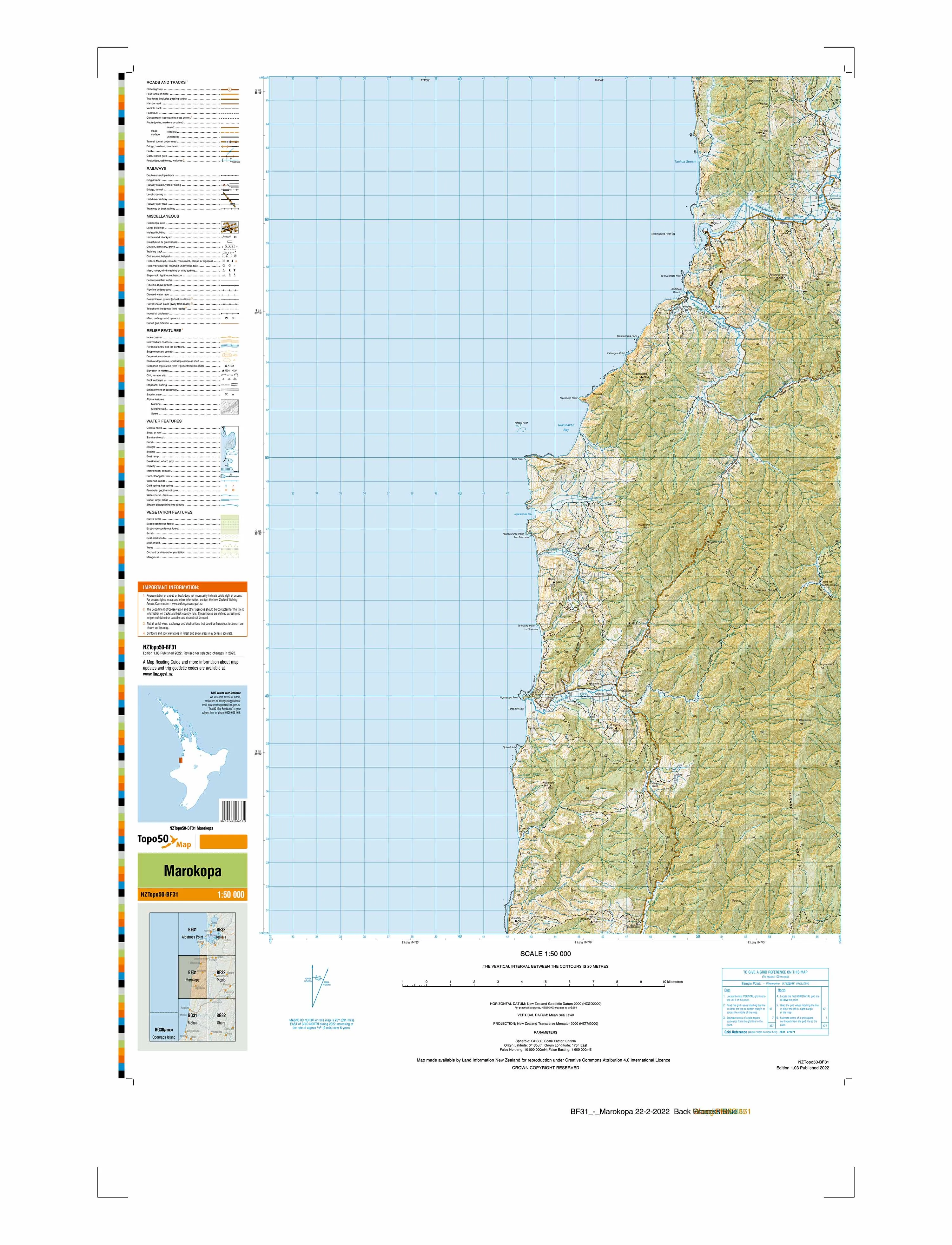 BF31 - Marokopa Topo50 map