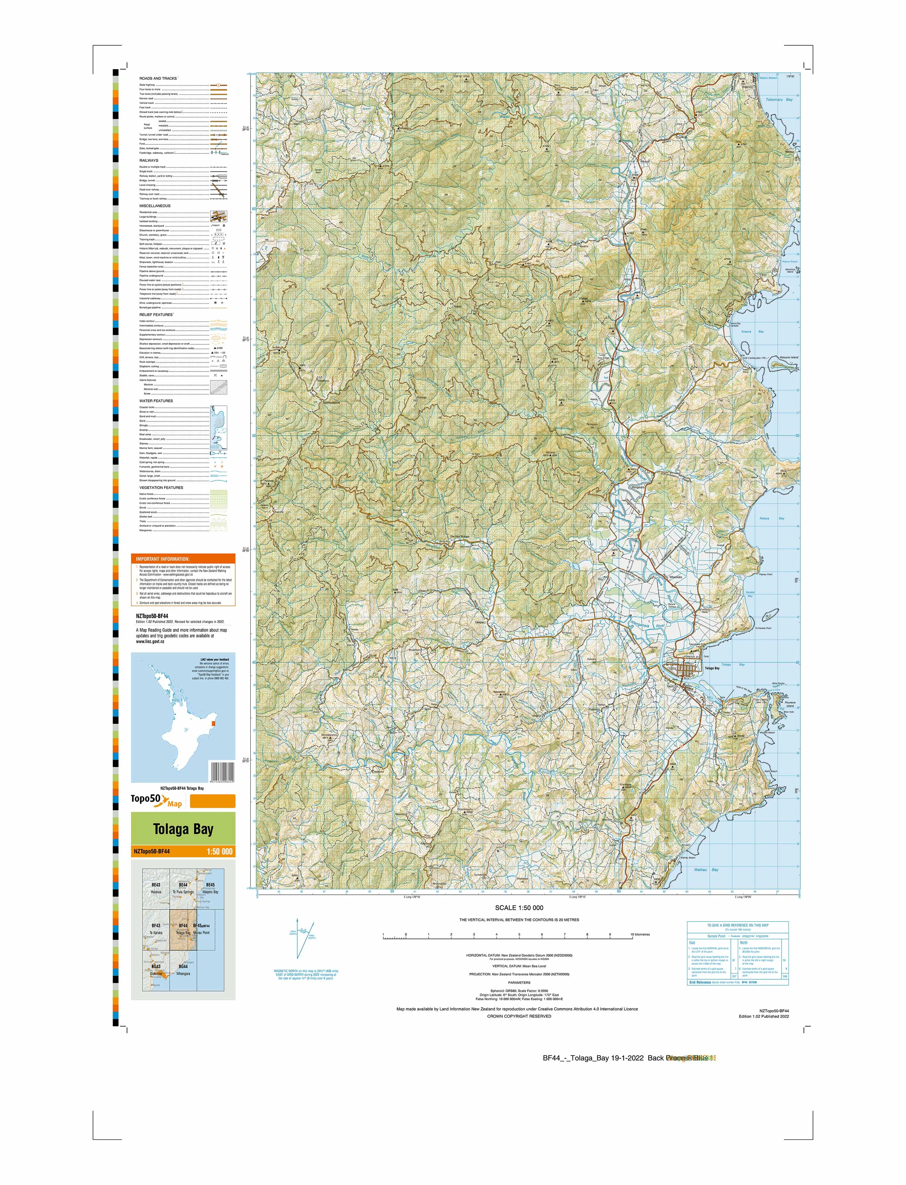BF44 - Tolaga Bay Topo50 map