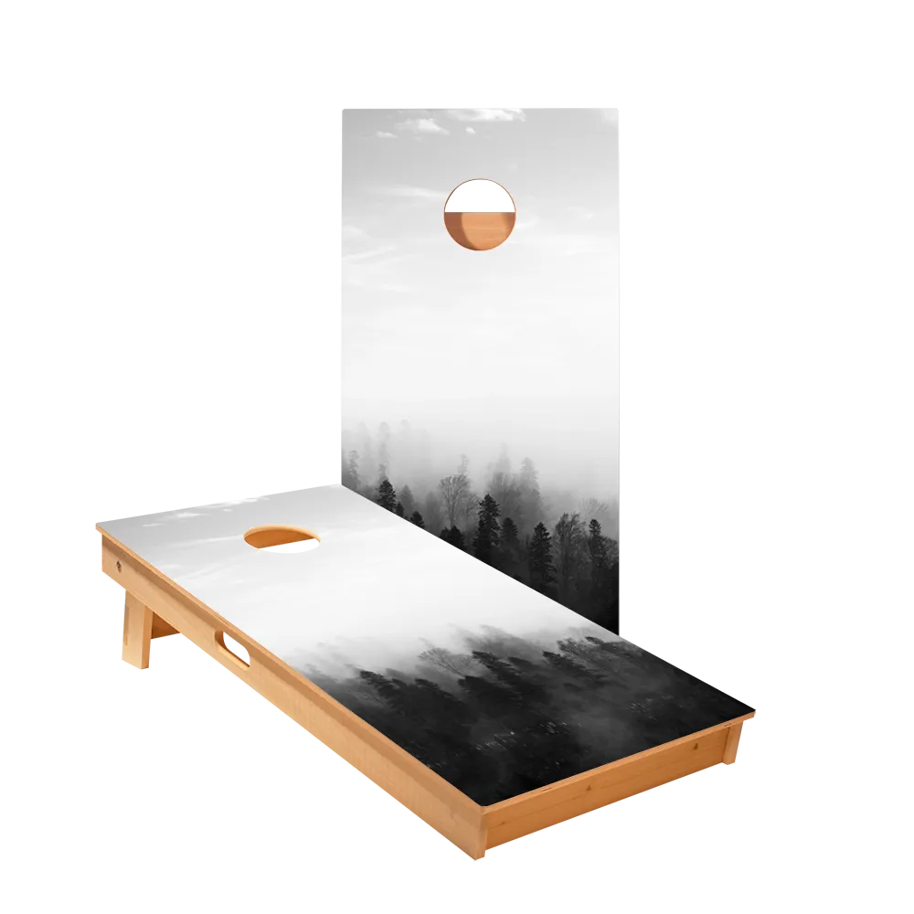Black And White Forest Star Cornhole Boards