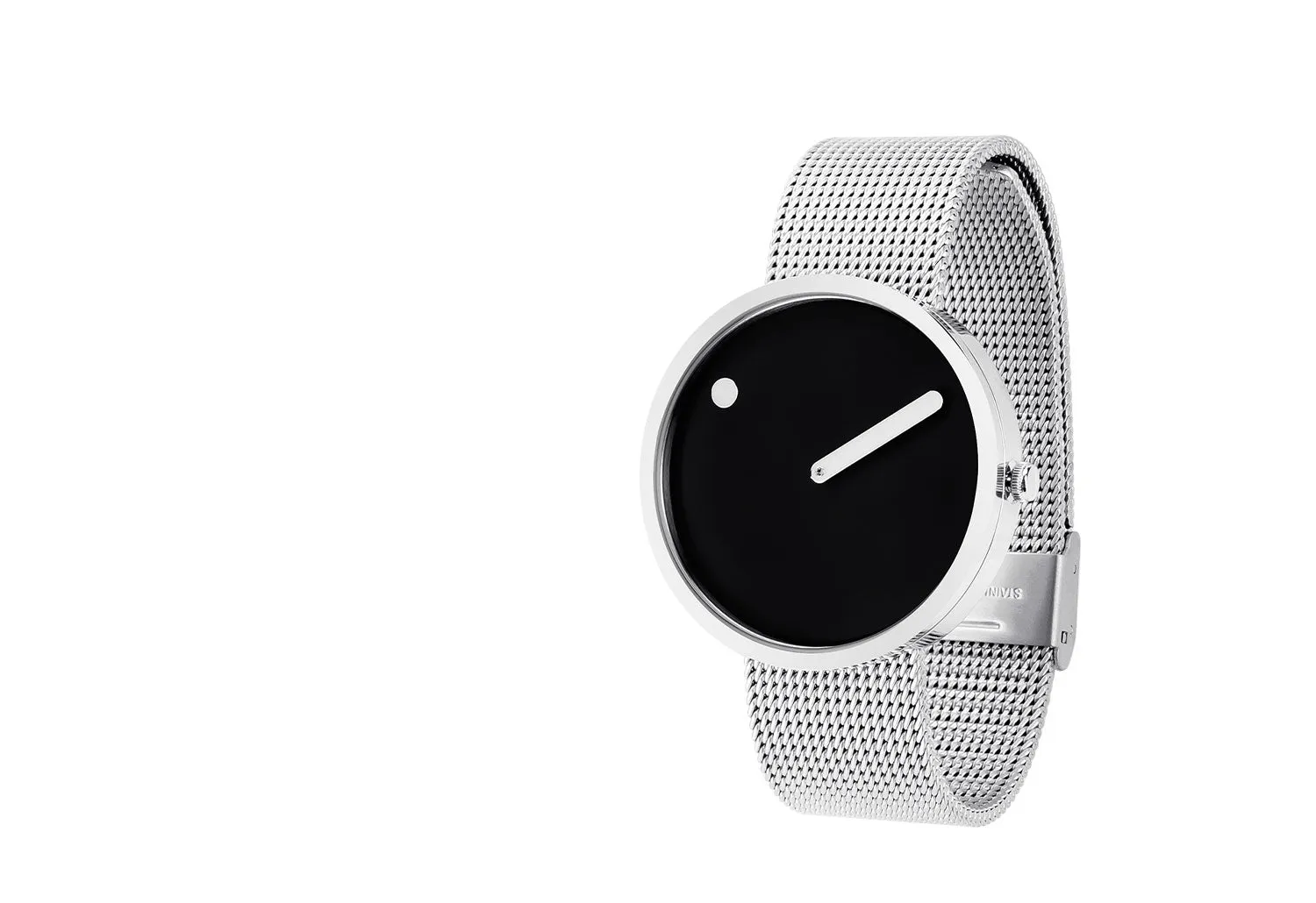 Black Picto Watch | Steel Mesh Strap