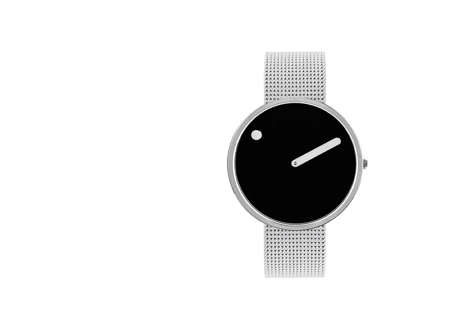 Black Picto Watch | Steel Mesh Strap