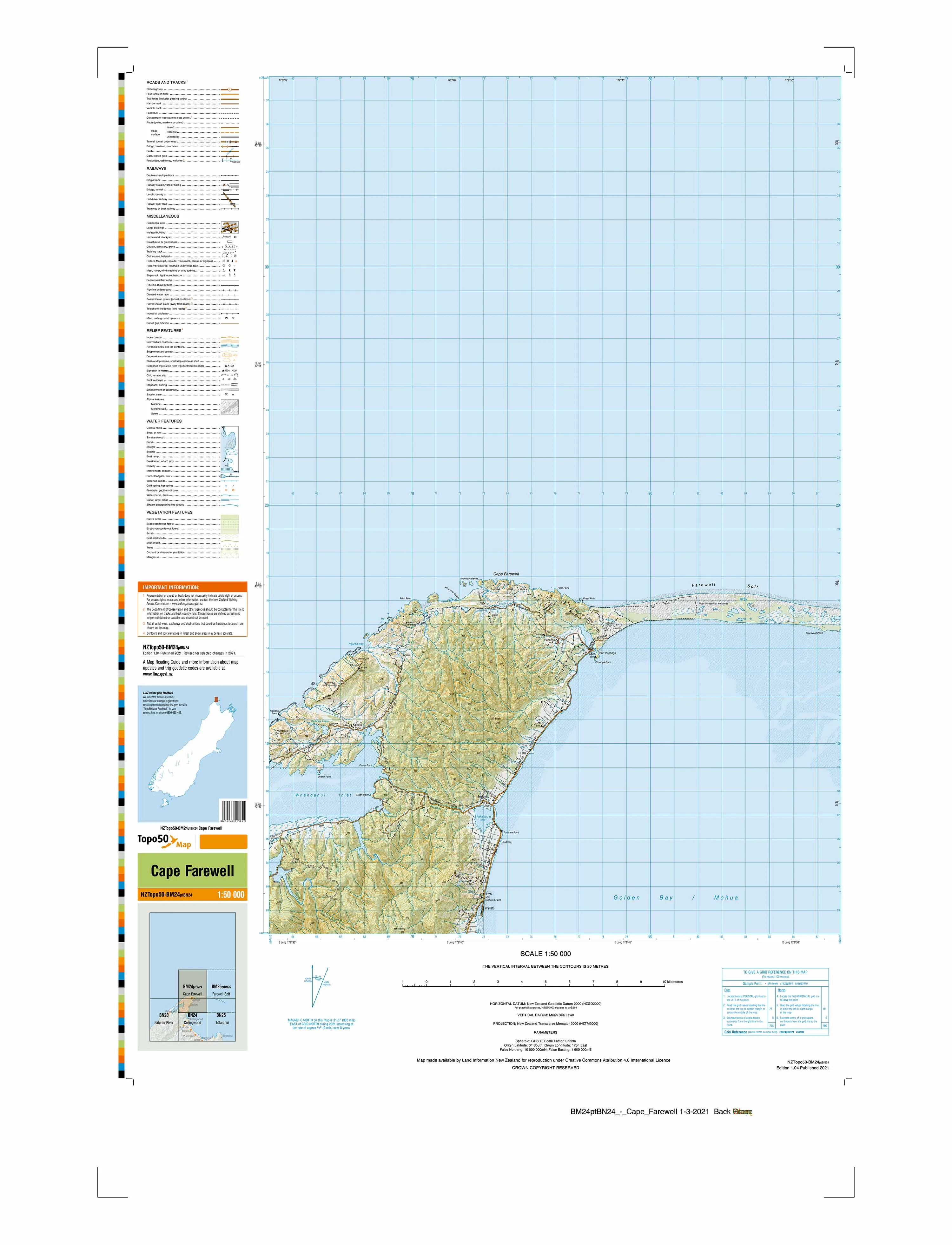 BM25ptBN25 - Farewell Spit Topo50 map