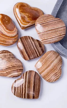 Brown Aragonite Crystal Hearts