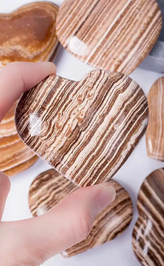 Brown Aragonite Crystal Hearts