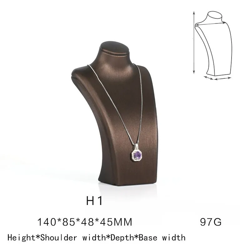 Brushed leather hanging necklace rack window model jewelry display props