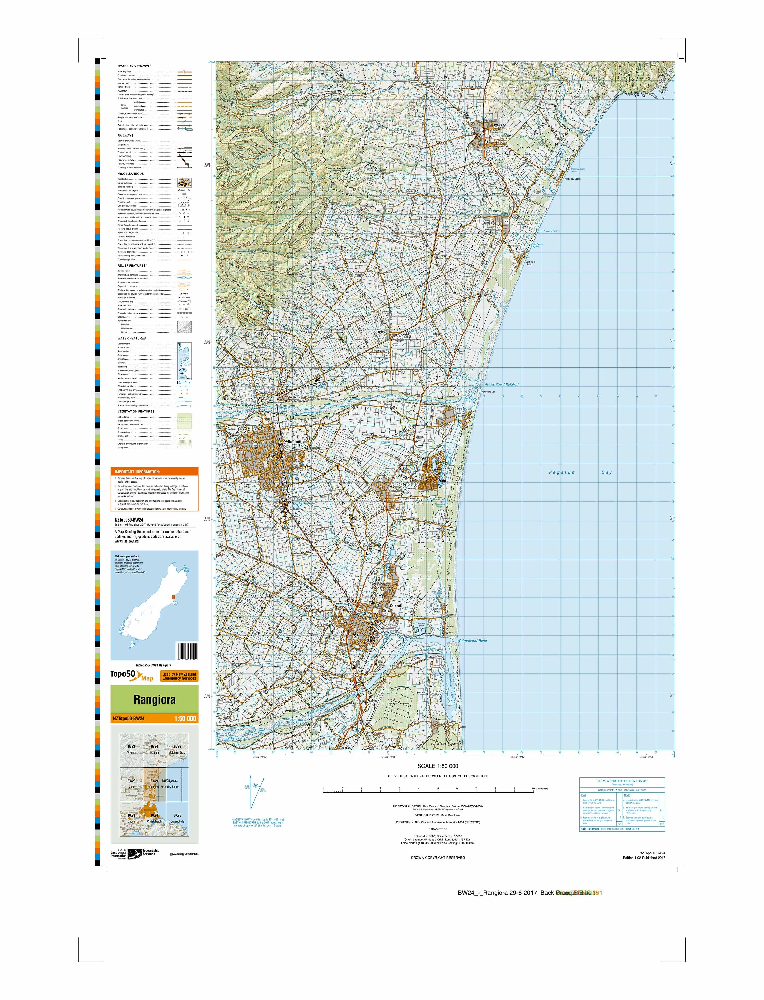 BW24 - Rangiora Topo50 map