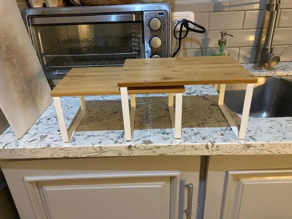 Cabinet Shelf Organizer, Set of 2 Kitchen Counter Shelves, Stackable